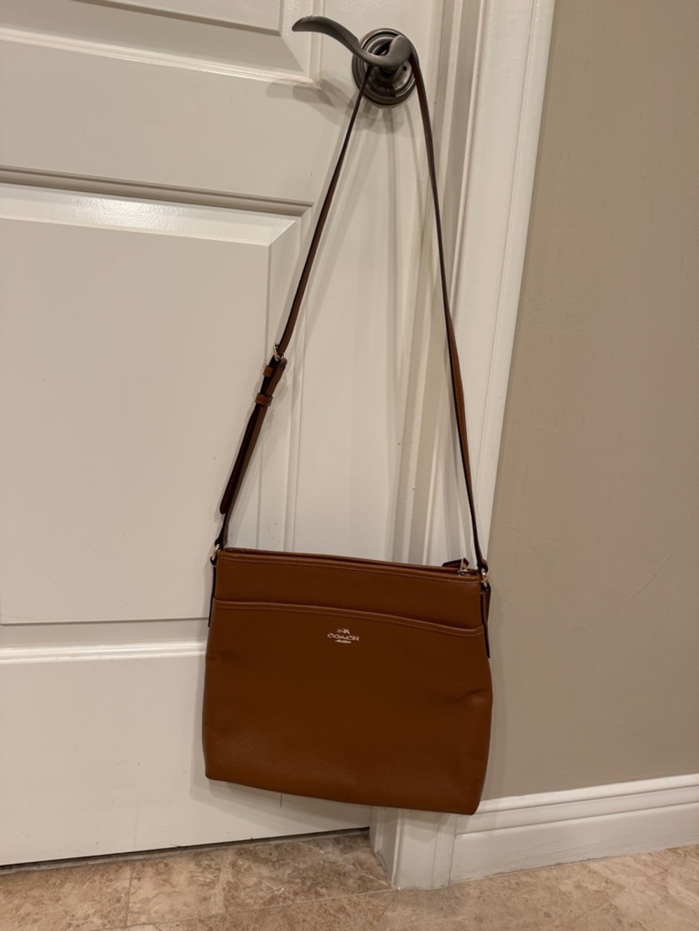Coach Tan Pebble Leather Crossbody Bag - Picture 2 of 11